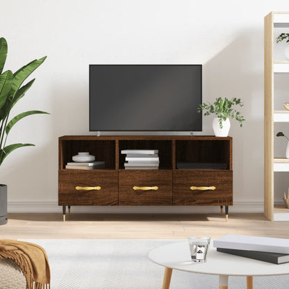 Tv-meubel 102x36x50 cm bewerkt hout bruin eikenkleur