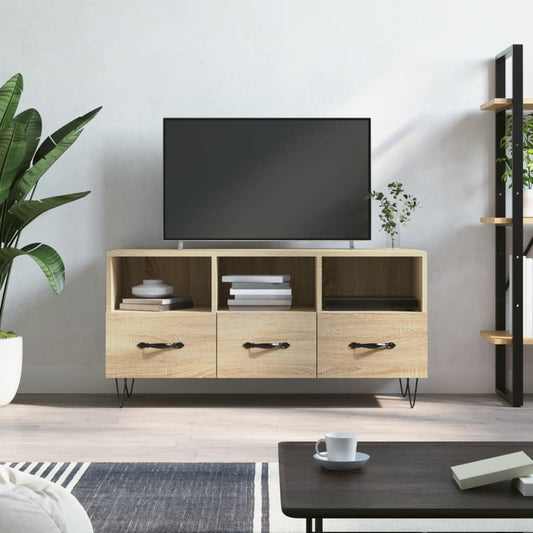 Tv-meubel 102x36x50 cm bewerkt hout sonoma eikenkleurig