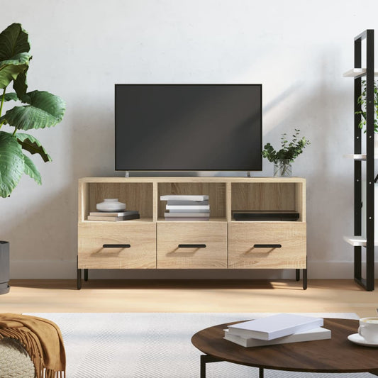 Tv-meubel 102x36x50 cm bewerkt hout sonoma eikenkleurig