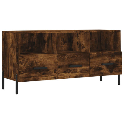 Tv-meubel 102x36x50 cm bewerkt hout gerookt eikenkleurig