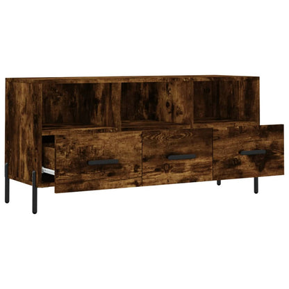 Tv-meubel 102x36x50 cm bewerkt hout gerookt eikenkleurig