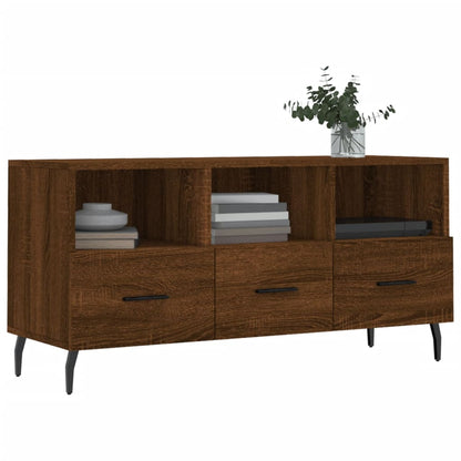 Tv-meubel 102x36x50 cm bewerkt hout bruin eikenkleur