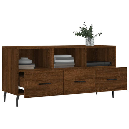 Tv-meubel 102x36x50 cm bewerkt hout bruin eikenkleur