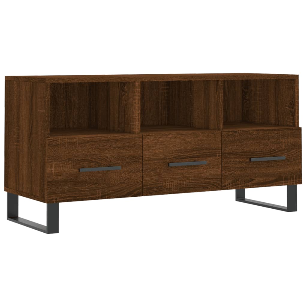 Tv-meubel 102x36x50 cm bewerkt hout bruin eikenkleur