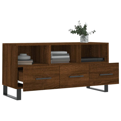 Tv-meubel 102x36x50 cm bewerkt hout bruin eikenkleur