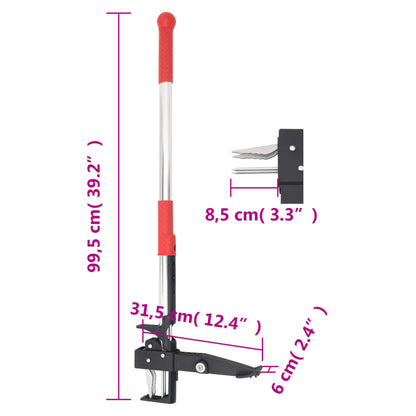 Onkruidsteker 99,5 cm geanodiseerd aluminium rood en zilver