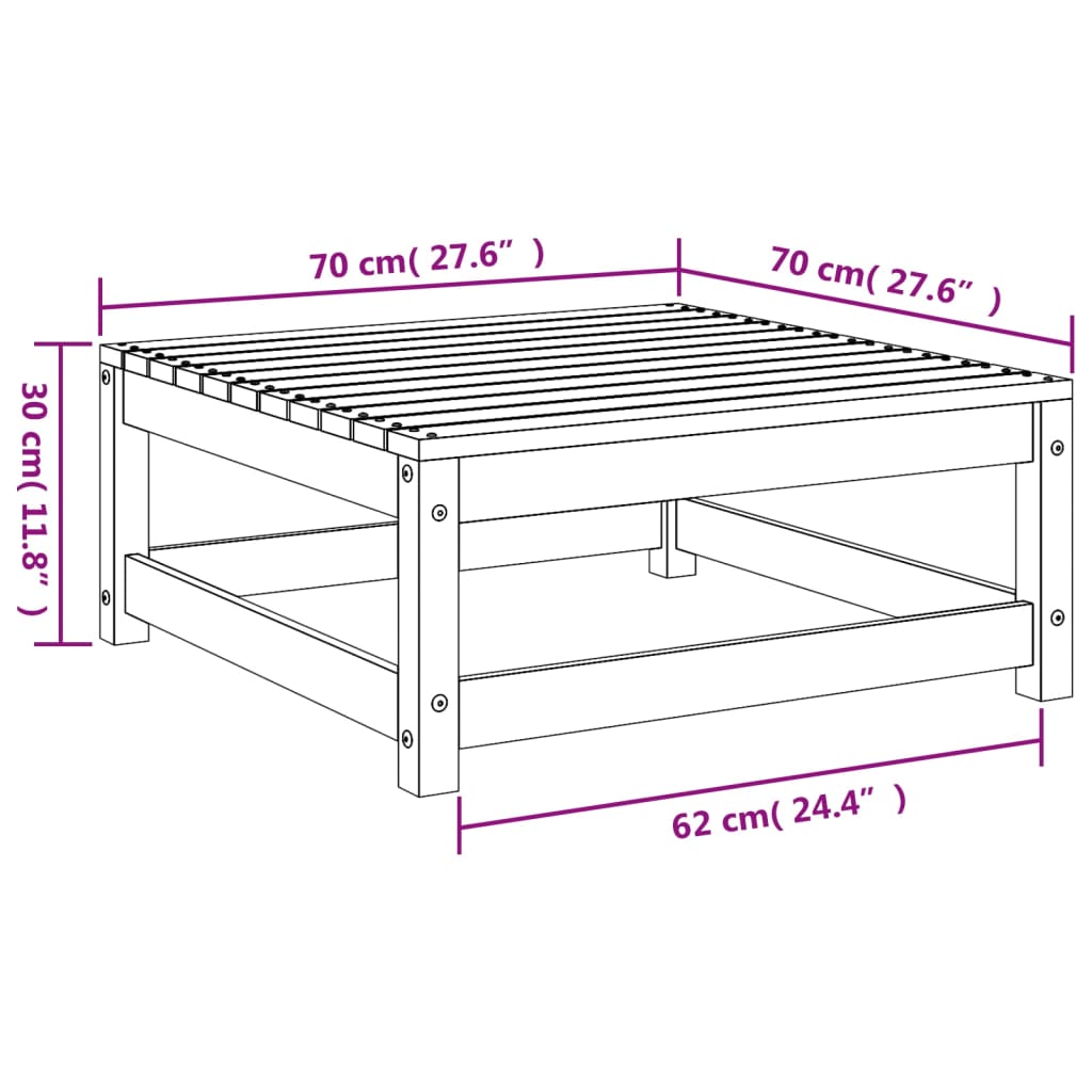 Tuinvoetenbank 70x70x30 cm geïmpregneerd grenenhout