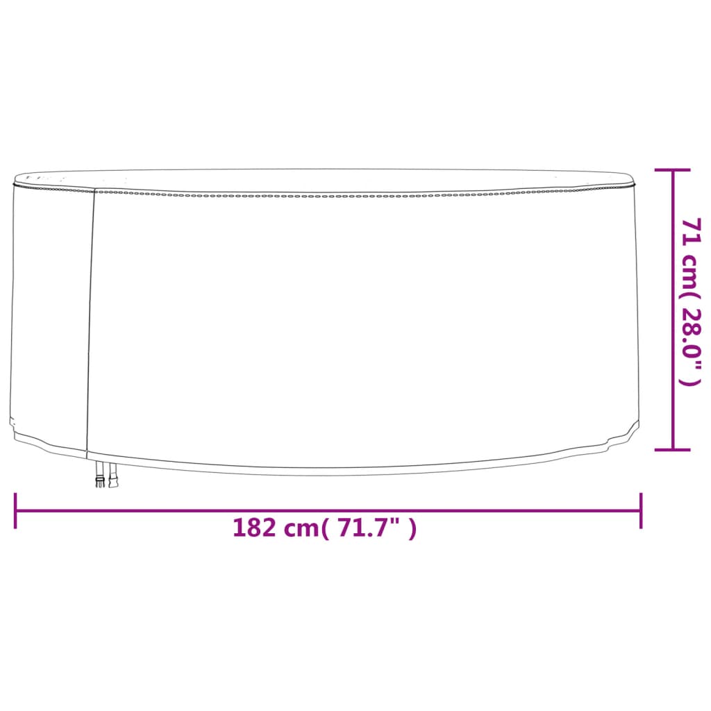 Tuinmeubelhoezen 2 st Ø 182x71 cm 420D oxford stof