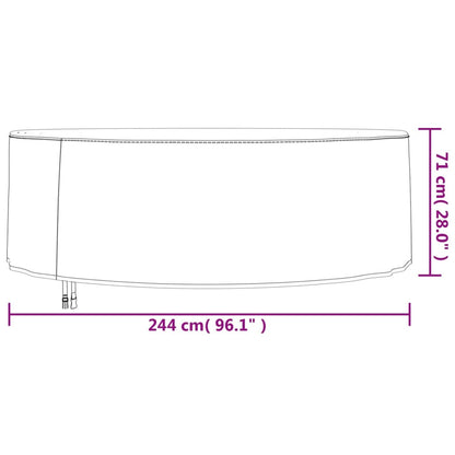 Tuinmeubelhoezen 2 st Ø 244x71 cm 420D oxford stof