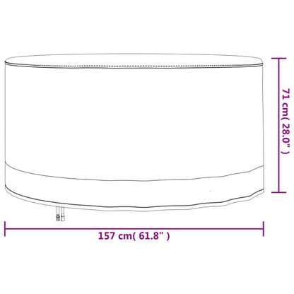 Tuinmeubelhoezen 2 st Ø 157x71 cm 600D oxford stof