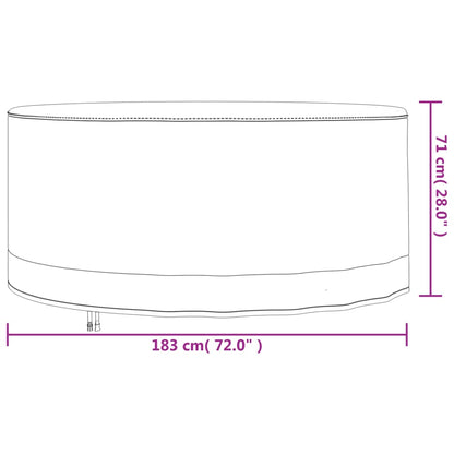 Tuinmeubelhoezen 2 st Ø 183x71 cm 600D oxford stof