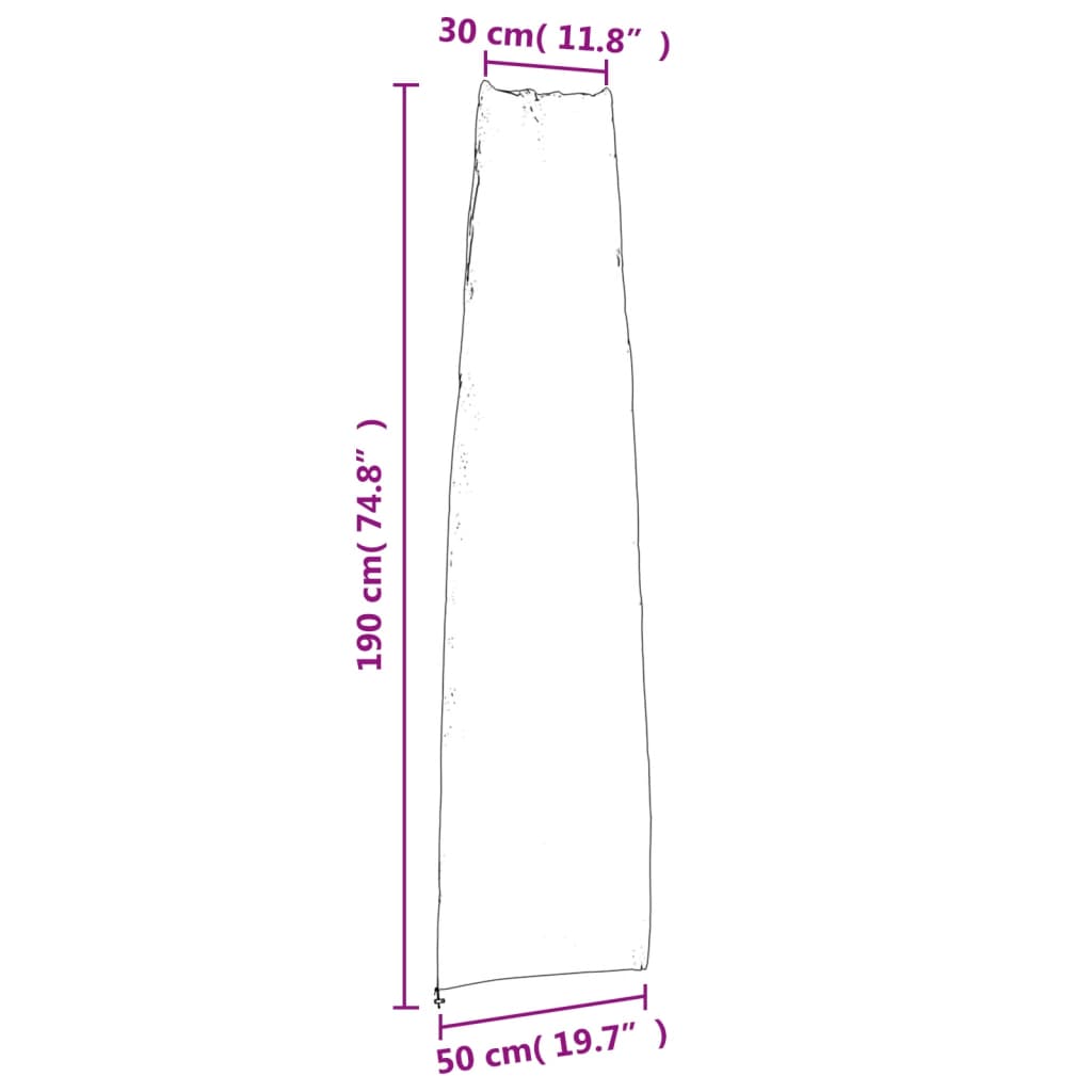 Parasolhoezen 2 st 190x50/30 cm 420D oxford stof