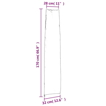 Parasolhoezen 2 st 170x28/32 cm 420D oxford stof