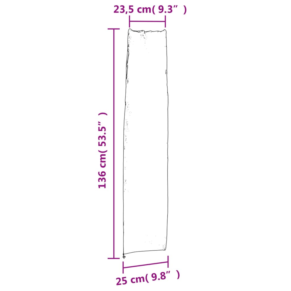 Parasolhoezen 2 st 136x25/23,5 cm 420D oxford stof