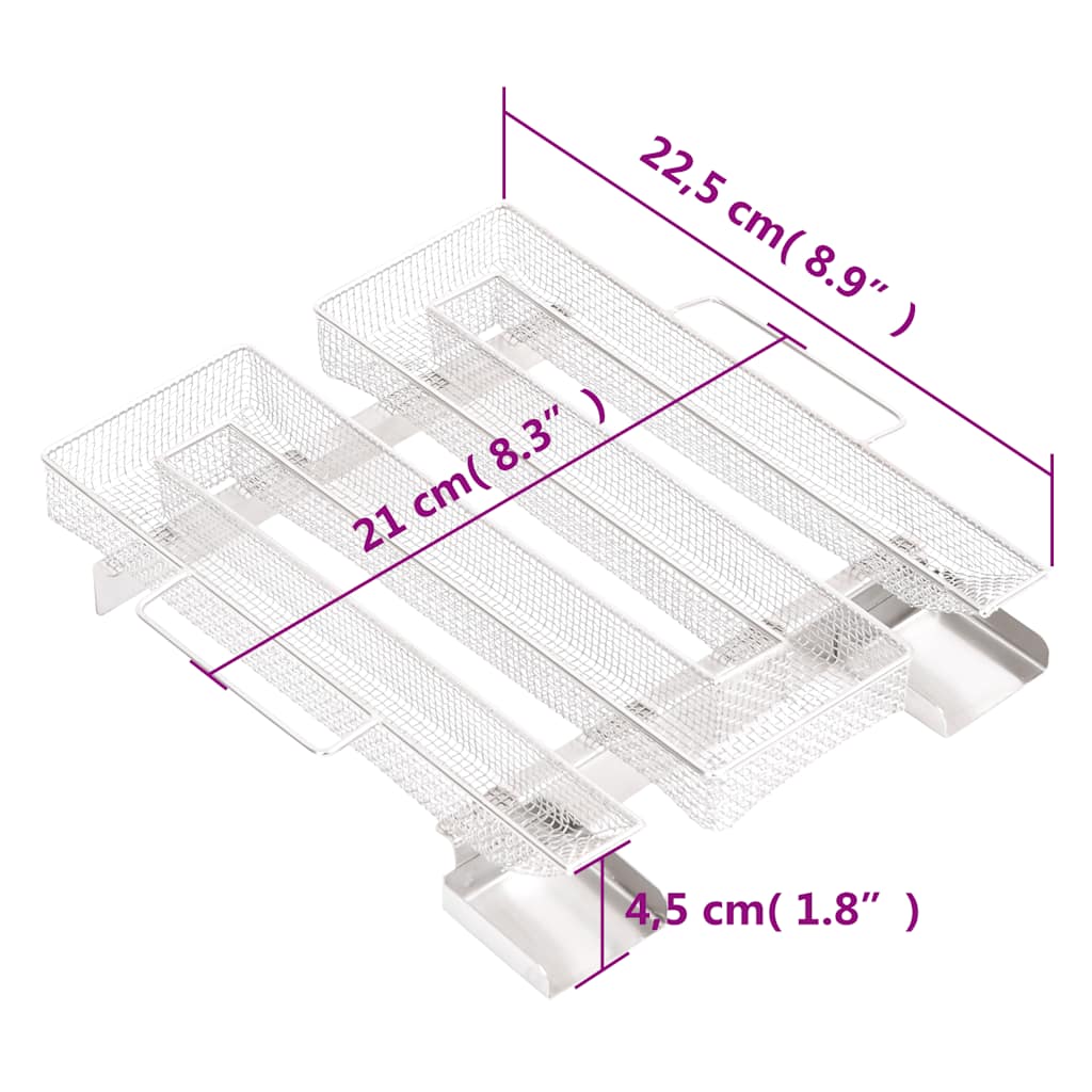 Rookgenerator koud 4-zijdig 22,5 cm roestvrij staal