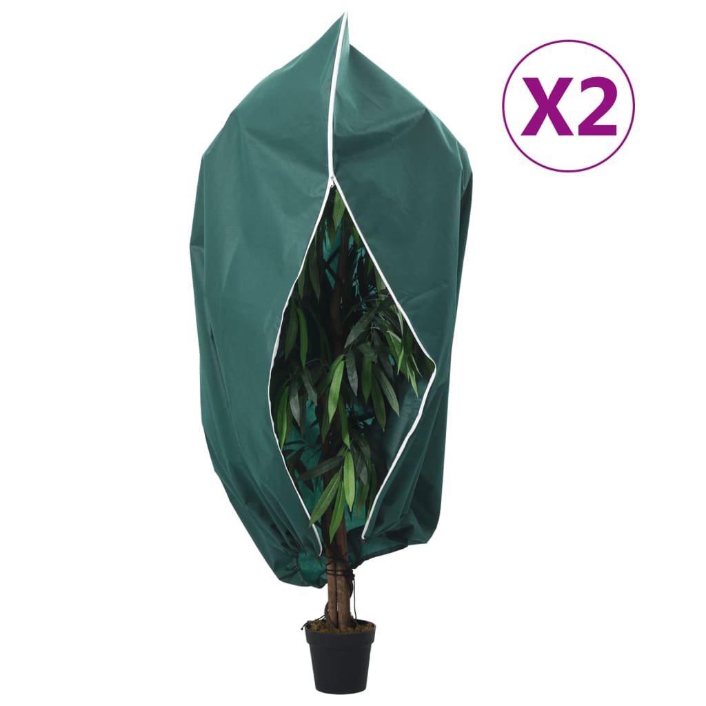 Plantenhoezen met ritssluiting 2 st 70 g/m² 3,93x3 m