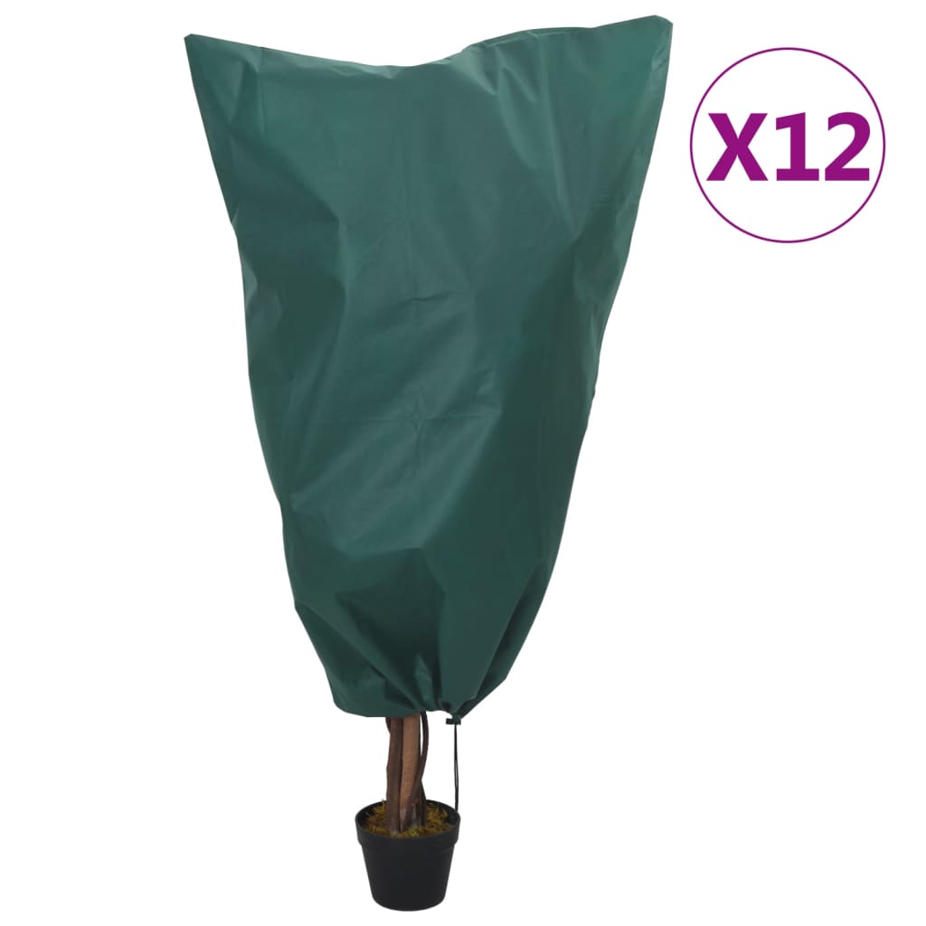 Plantenhoezen met trekkoord 12 st 70 g/m² 0,8x0,8 m