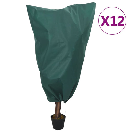 Plantenhoezen met trekkoord 12 st 70 g/m² 0,8x1 m