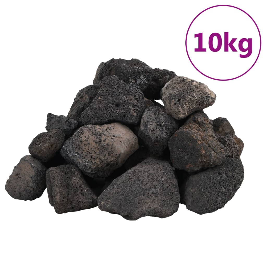 Lavastenen 10 kg 5-8 cm zwart