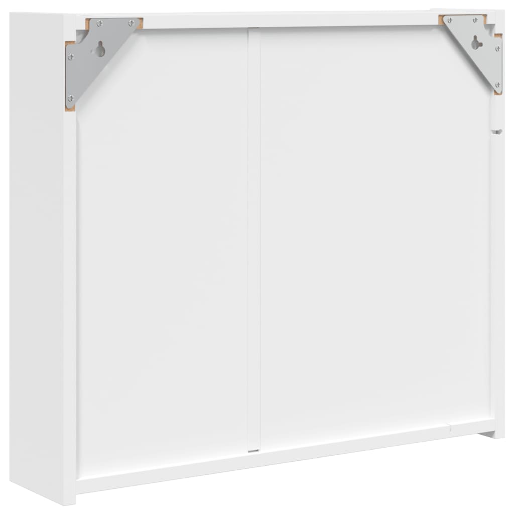 Badkamerkast met spiegel en LED 60x13x52 cm wit