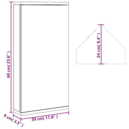 Badkamerkast met spiegel 30x24x60 cm eikenkleurig