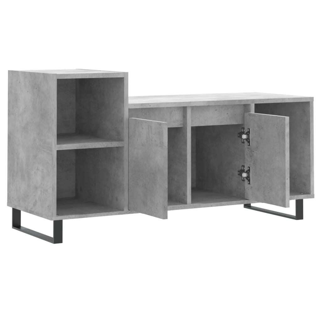 Tv-meubel 100x35x55 cm bewerkt hout betongrijs