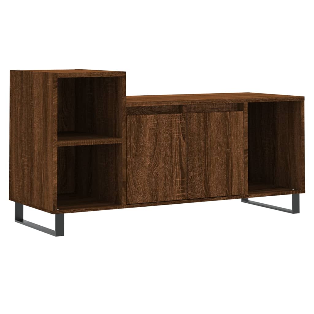 Tv-meubel 100x35x55 cm bewerkt hout bruin eikenkleur