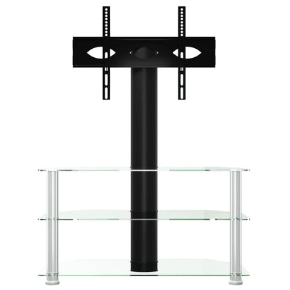 Tv-standaard hoek 3-laags voor 32-70 inch zwart en zilverkleur