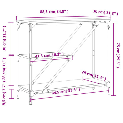 Wandtafel 88,5x30x75 cm bewerkt hout bruin eikenkleur