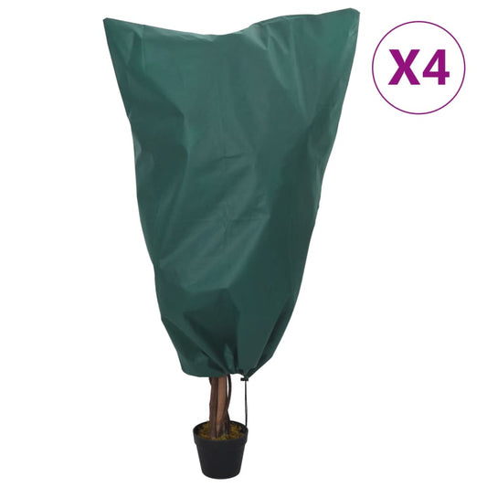 Plantenhoezen met trekkoord 4 st 70 g/m² 0,8x1,2 m