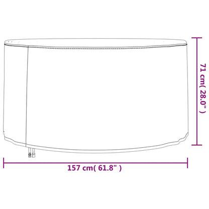 Tuinmeubelhoes rond 420D Ø 157x71 cm oxford zwart