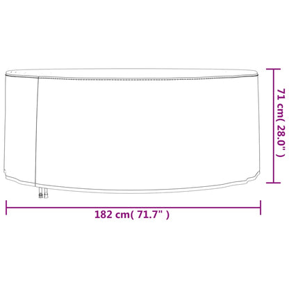 Tuinmeubelhoes rond 420D Ø 182x71 cm oxford zwart