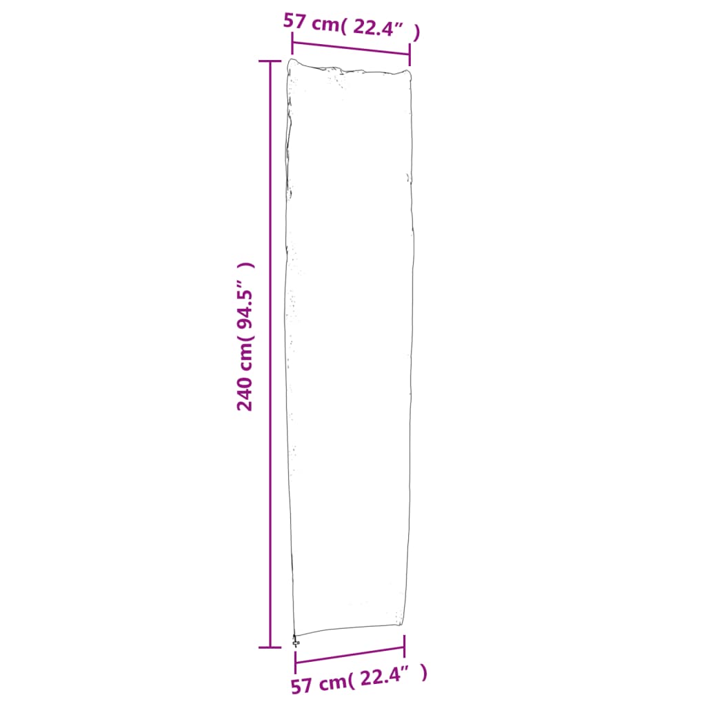 Parasolhoes 240x57/57 cm 420D oxford stof zwart