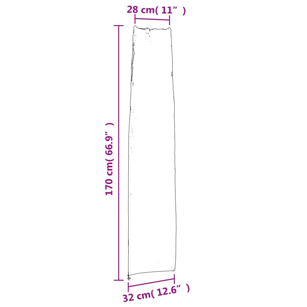 Parasolhoes 170x28/32 cm 420D oxford zwart