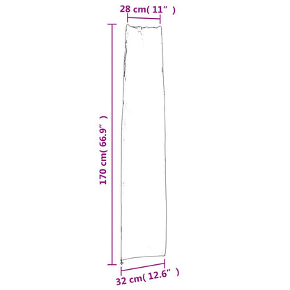 Parasolhoes 170x28/32 cm 420D oxford zwart