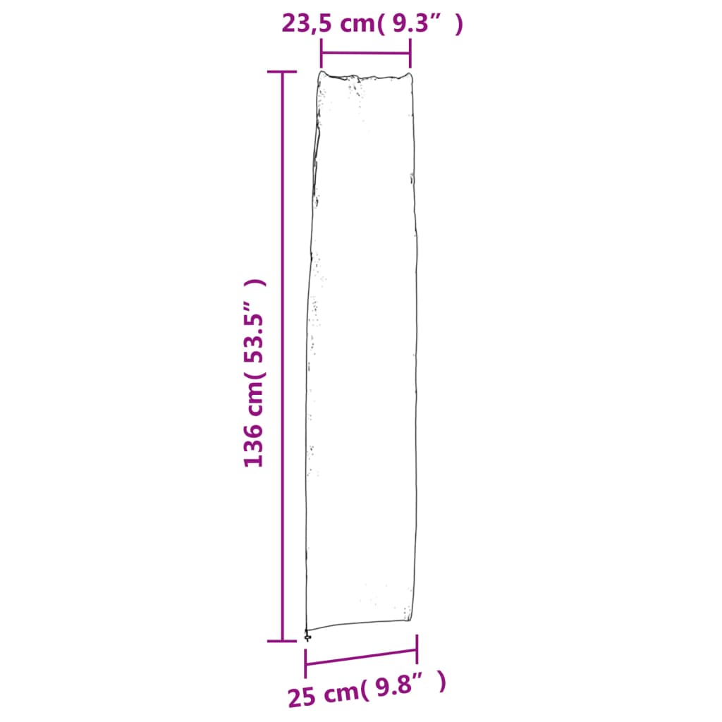 Parasolhoes 136x25/23,5 cm 420D oxford zwart