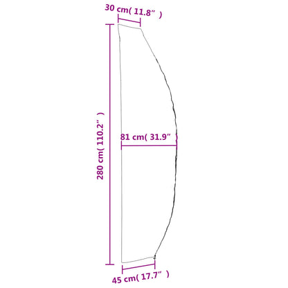 Parasolhoes 280x30/81/45 cm 420D oxford zwart