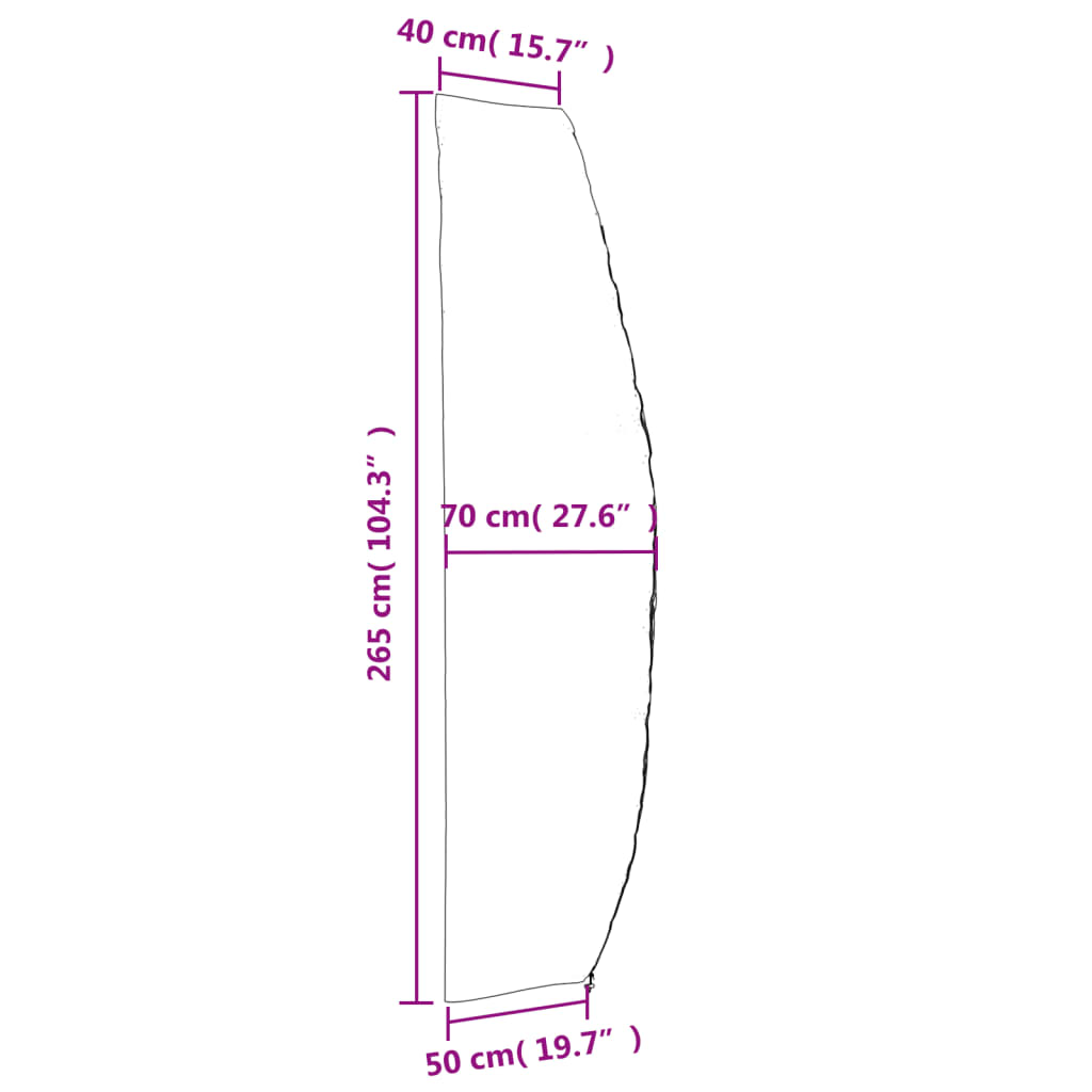 Parasolhoes 265x50/70/40 cm 420D oxford zwart