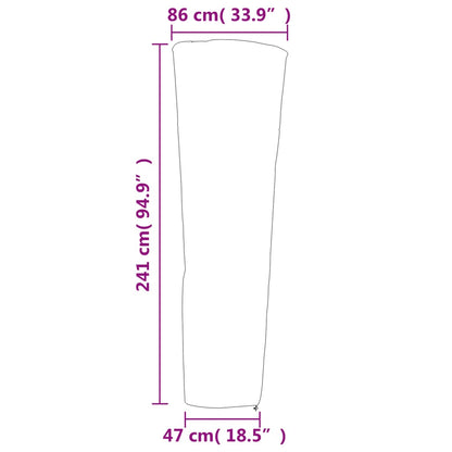 Heaterhoes piramidevormig 86x47x241 cm 420D oxford zwart