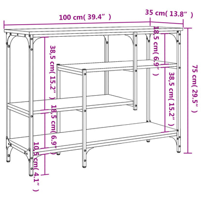 Wandtafel met schappen 100x35x75 cm zwart