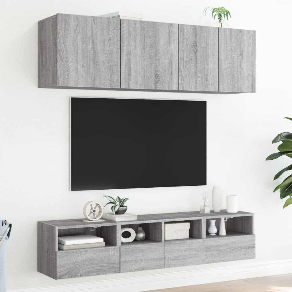 Tv-wandmeubel 40x30x30 cm bewerkt hout grijs sonoma