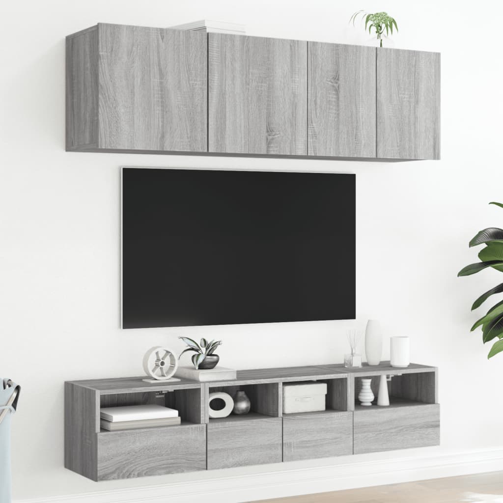 Tv-wandmeubels 2 st 40x30x30 cm bewerkt hout grijs sonoma