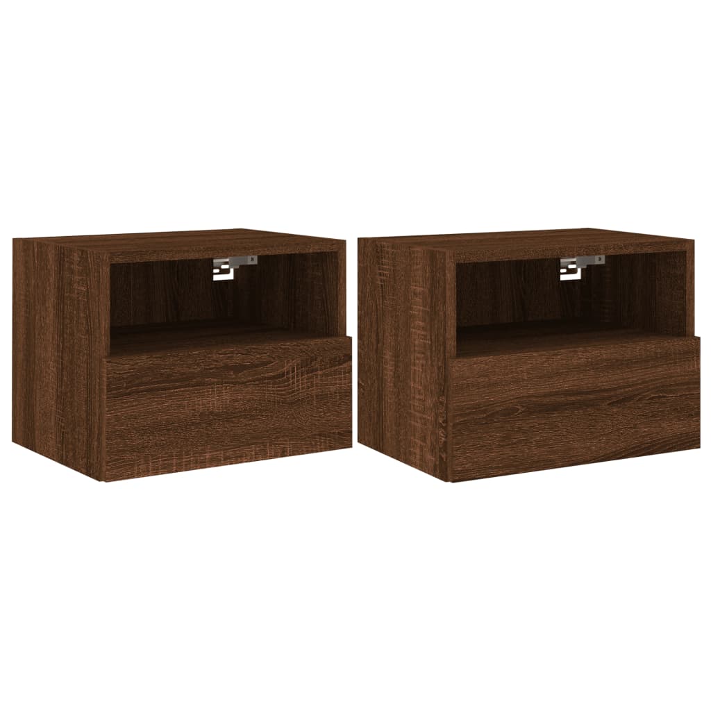 Tv-wandmeubels 2 st 40x30x30 cm bewerkt hout bruin eikenkleur