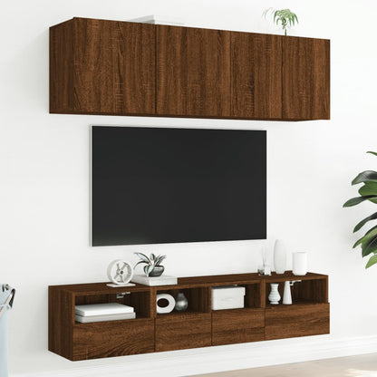 Tv-wandmeubels 2 st 40x30x30 cm bewerkt hout bruin eikenkleur