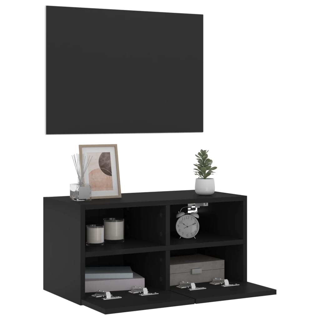 Tv-wandmeubel 60x30x30 cm bewerkt hout zwart