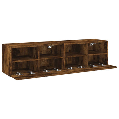 Tv-wandmeubels 2 st 60x30x30 cm bewerkt hout gerookt eikenkleur