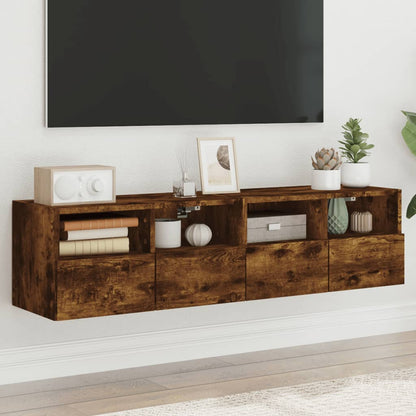 Tv-wandmeubels 2 st 60x30x30 cm bewerkt hout gerookt eikenkleur