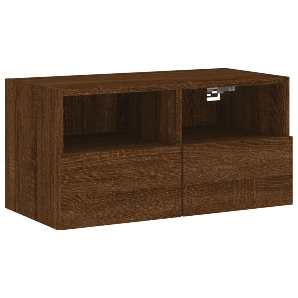 Tv-wandmeubel 60x30x30 cm bewerkt hout bruin eikenkleur