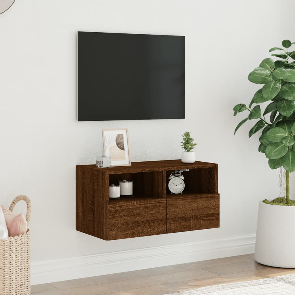 Tv-wandmeubel 60x30x30 cm bewerkt hout bruin eikenkleur