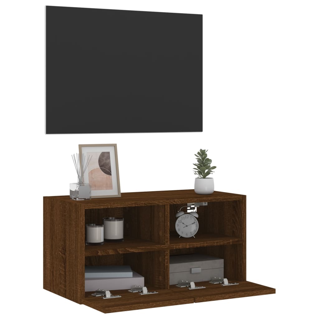 Tv-wandmeubel 60x30x30 cm bewerkt hout bruin eikenkleur